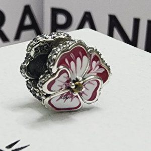 PANDORA Pink Pansy Flower Charm